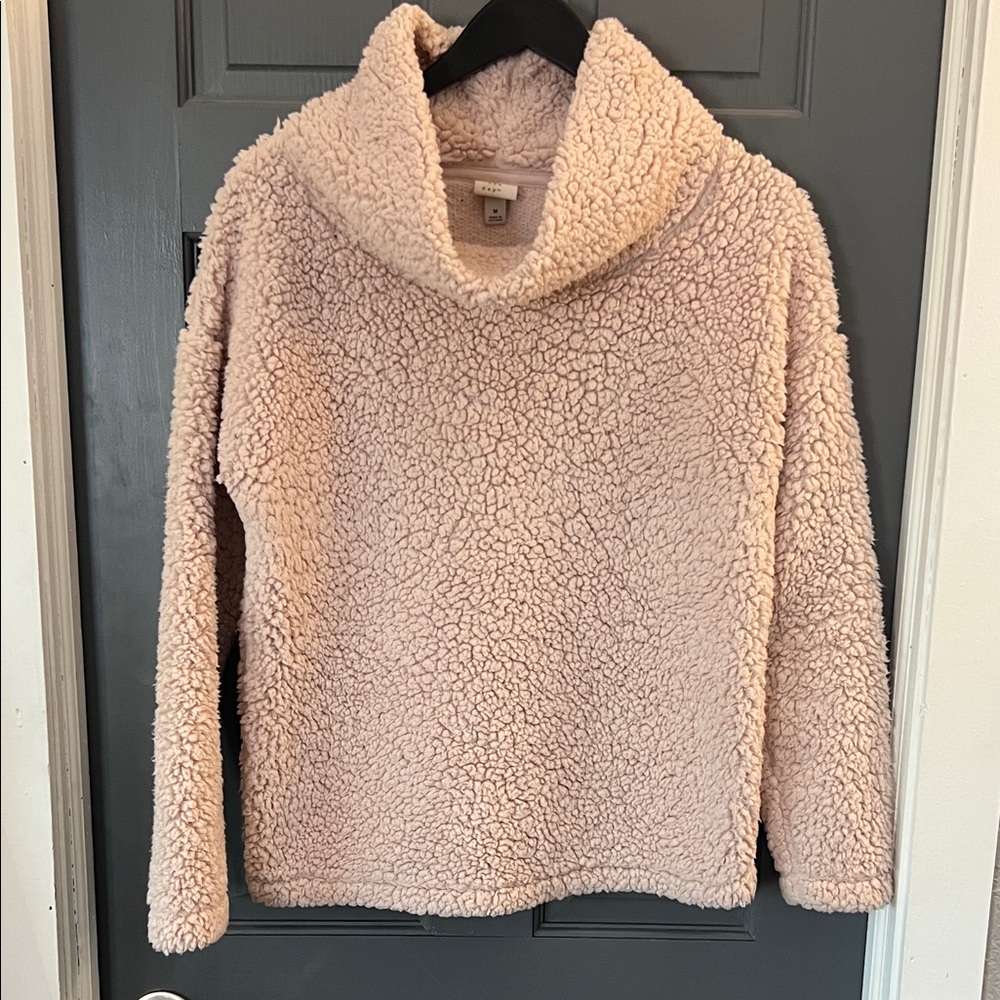 a new day Cozy Pink Sherpa Turtleneck Sweater HALI